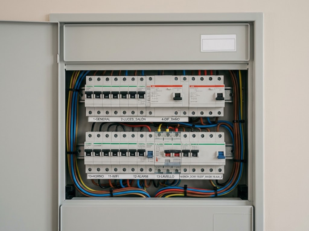 Cuadro eléctrico nuevo instalado por Electricista Barcelona